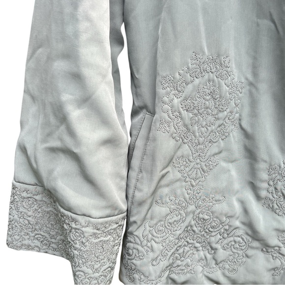 J.Jill Women’s Embroidered Jacket – Sage Green, Size Medium - Picture 3 of 7